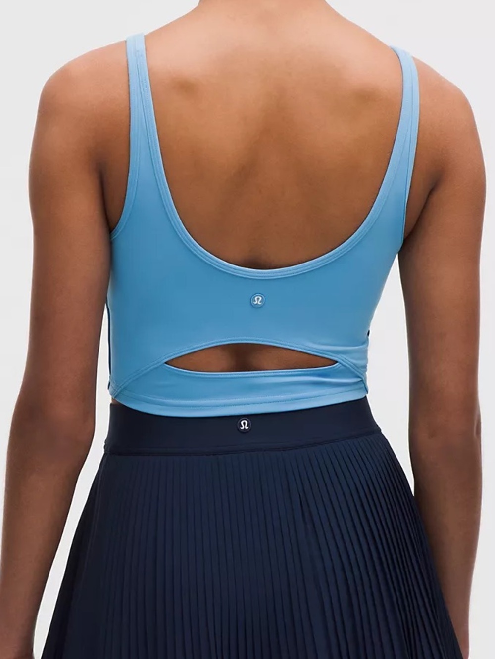 EUC Lululemon Scoop-Neck Cutout Tennis Tank Top Med Support Ocean Wave Blue Sz S